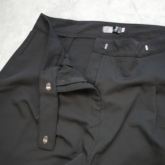 Jeaamksser Womens XL High Waisted Black Pleated Trousers Straight Leg Pants NWOT - Picture 7 of 12